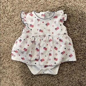 Kissy kissy White Patriotic Romper